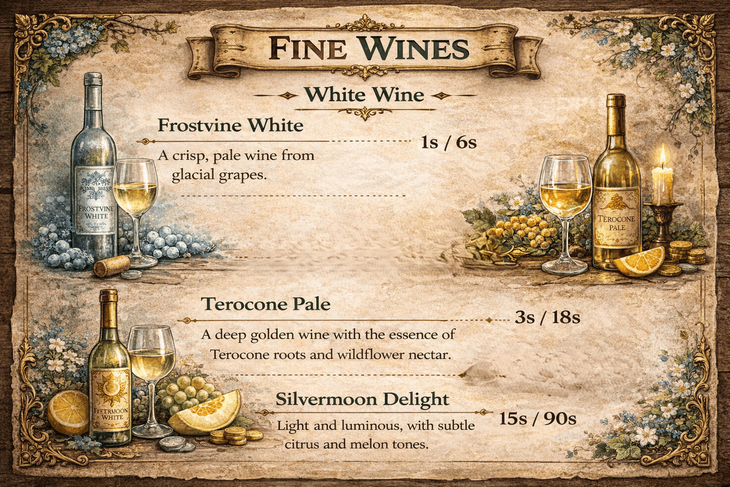 Drinks Menu