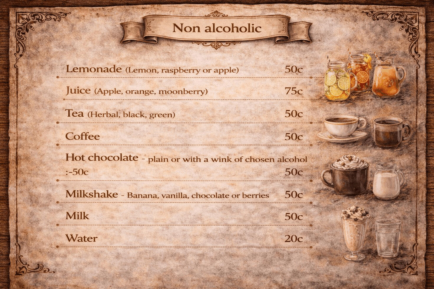 Drinks Menu