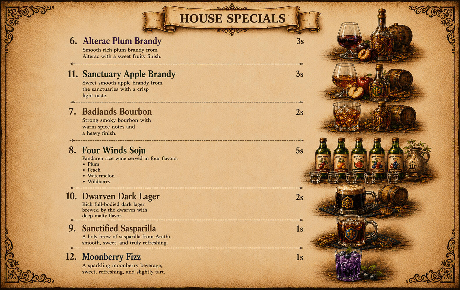 Drinks Menu