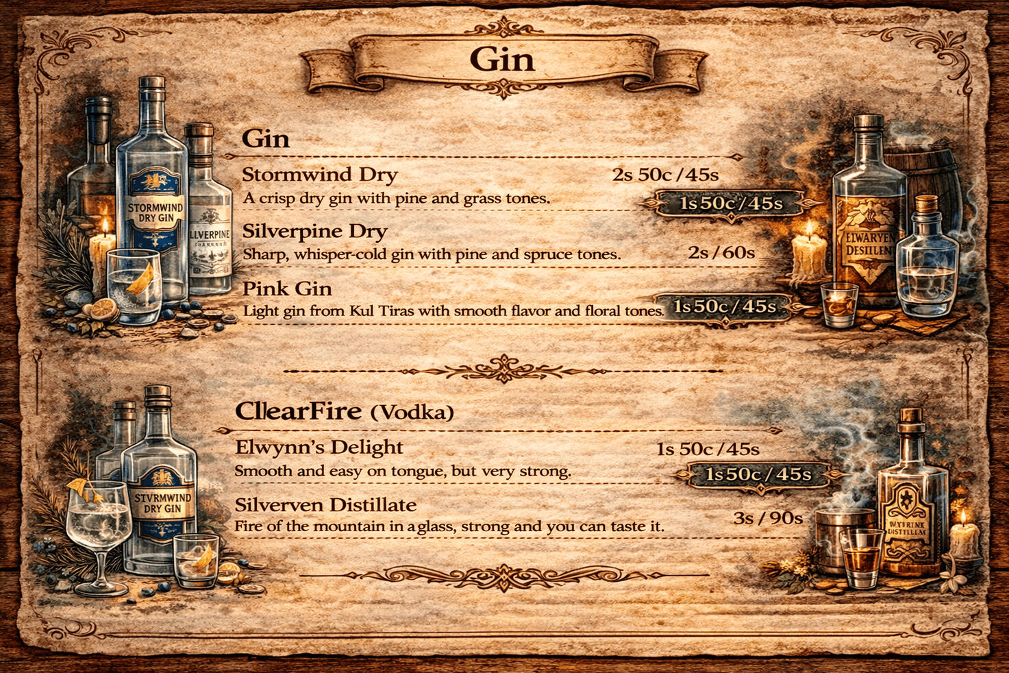 Drinks Menu