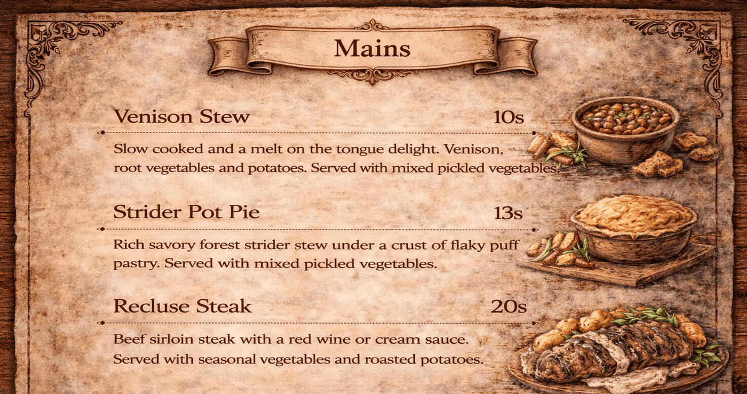 Drinks Menu